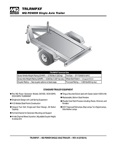 TRLRMPXF Trailer Data Sheet