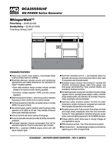 DCA25SSIU4F Data Sheet