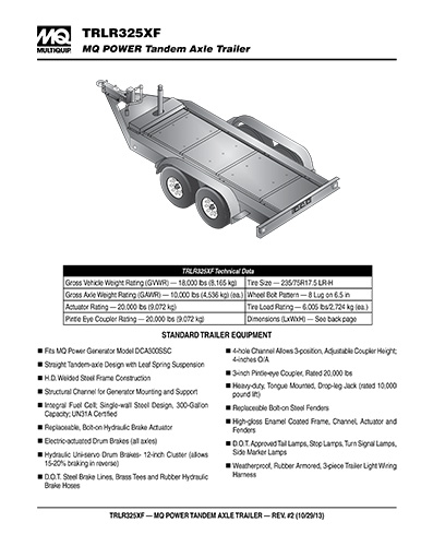 TRLR300EV Trailer Data Sheet