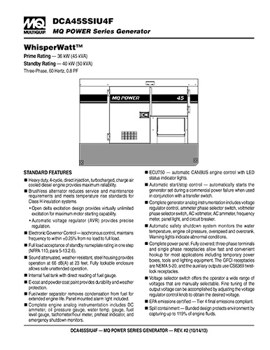 DCA45SSIU4F Data Sheet