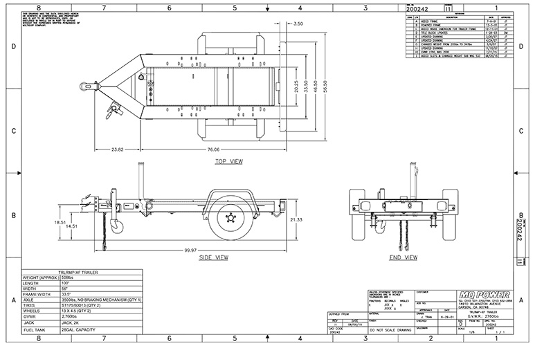 TLG8SSK4F Generator Mounted on TRLR10W Trailer